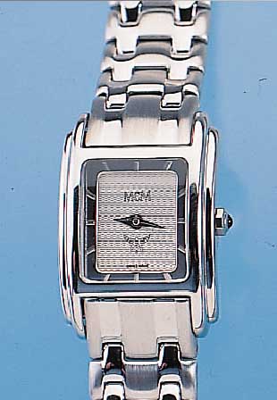MCM DAMENARMBANDUHR, STAHL, HIGH-TECH-QUARTZWERK, ETA 980 003. INCL. ORIG. GLIEDERBD., BAT. ERNEUERT, ORIG. ETUI U. GARANTIKARTE, UNGETR. ...