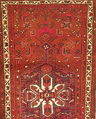 Hamadan,Persien ca 202 x 101 cm. Flor Wolle.