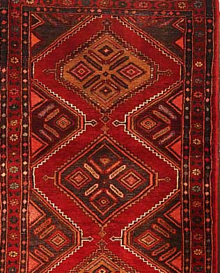 Hamadan,Persien ca 374 x 107 cm. Flor Wolle.