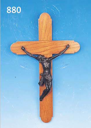 KRUZIFIX, DEUTSCH, 2. HäLFTE 19. JH., METALLGUß, EICHENKREUZ SPäTER, BRONZIERT, H. 58 CM