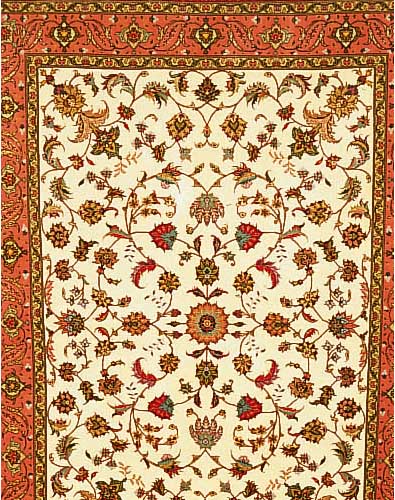 Täbriz fein,Persien ca 206 x 153 cm. Korkwolle mit Seide.ca 500.000 Kn/qm.