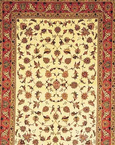 Täbriz fein,Persien ca 218 x 150 cm. Korkwolle mit Seide.ca 500.000 Kn/qm.