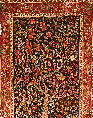 Täbriz fein,Persien ca 150 x 100 cm. Korkwolle mit Seide.ca 500.000 Kn/qm.