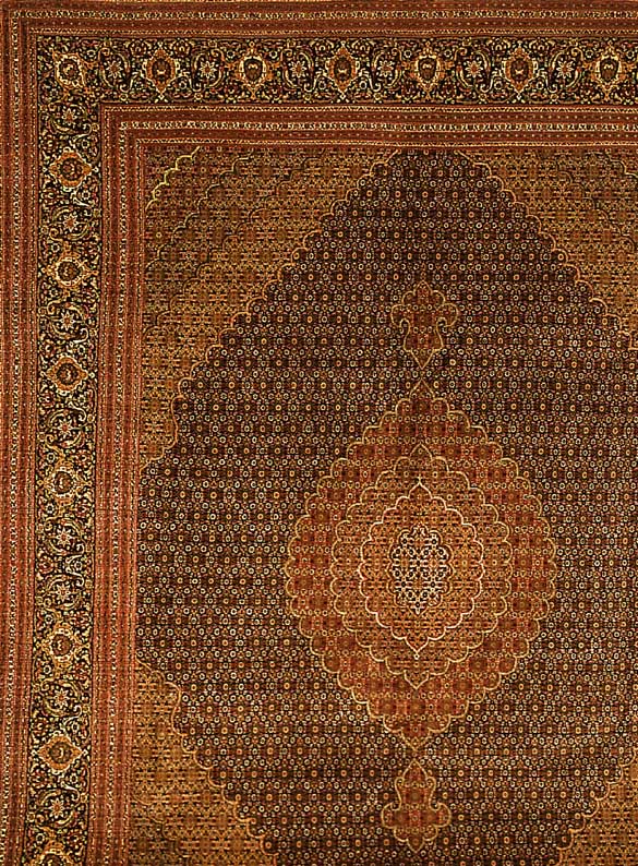 Täbriz fein,Persien ca 345 x 255 cm. Korkwolle mit Seide.ca 500.000 Kn/qm.