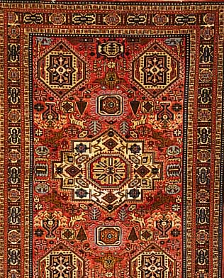 Ardabil,Persien ca 196 x 135 cm. Flor Wolle mit Seide.(Seiden Anteil ca 50 %).