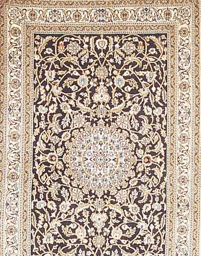 Nain,Persien ca 250 x 160 cm. Flor Wolle mit Seide.