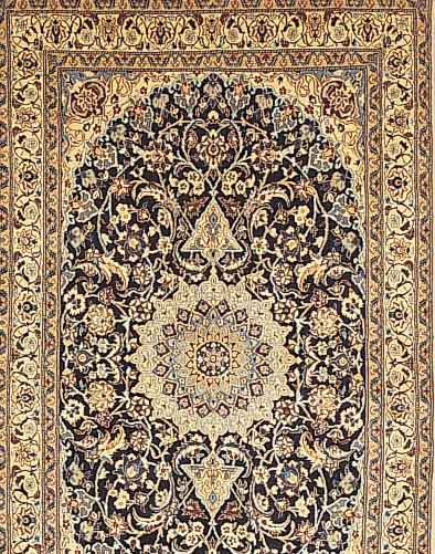 Nain,Persien ca 266 x 159 cm. Flor Wolle mit Seide.