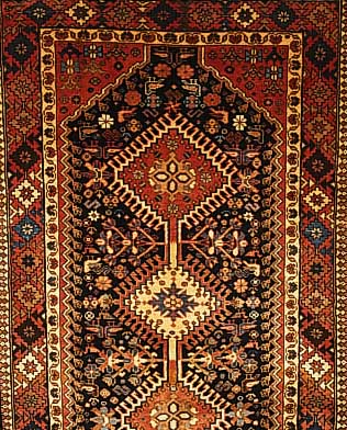 Yalameh,Persien ca 198 x 83 cm. Wolle auf Wolle.