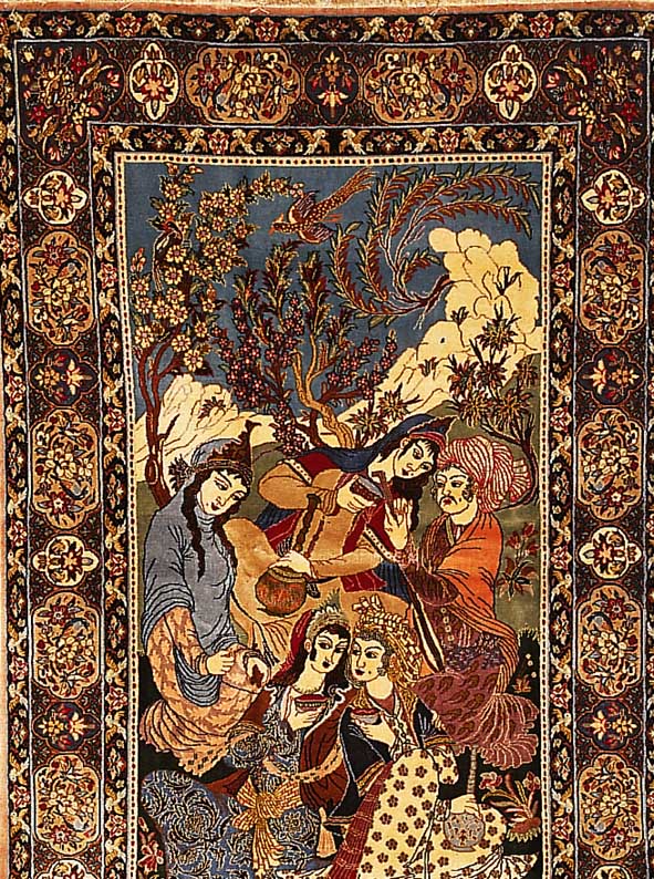 Esfahan fein,Persien ca 166 x 106 cm. Korkwolle m.u.auf Seide.ca 900.000 Kn/qm.