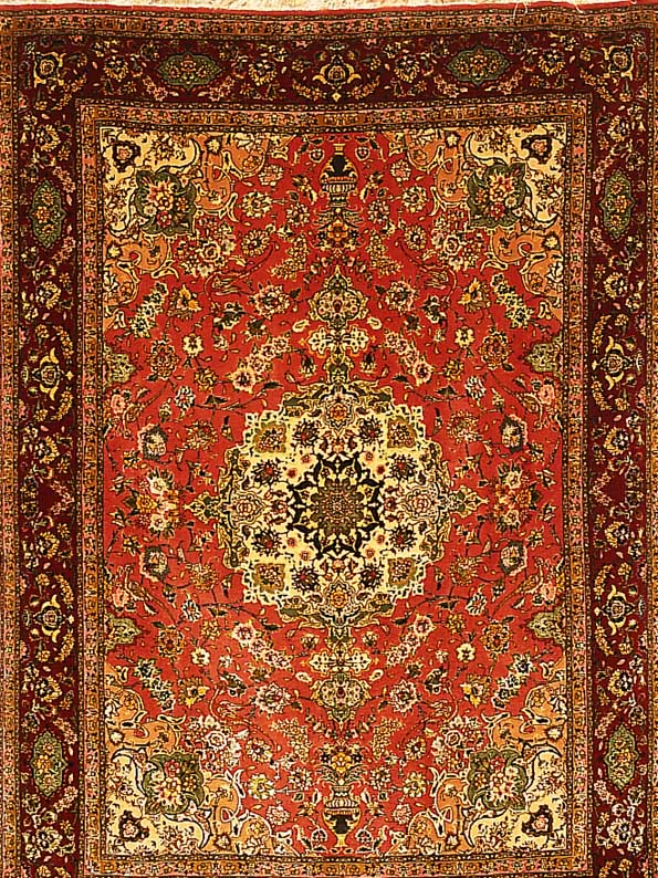 Täbriz fein,Persien ca 210 x 148 cm. Korkwolle m.u.auf Seide.ca 700.000 Kn/qm.