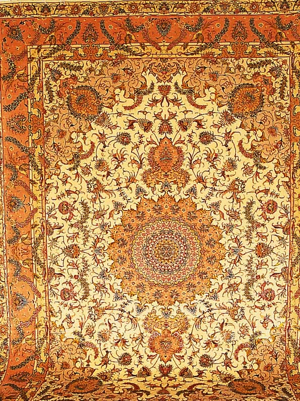 Täbriz fein,Persien ca 345 x 248 cm. Korkwolle mit Seide.ca 500.000 Kn/qm.
