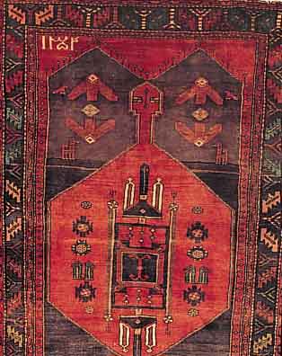 Chamseh,Persien ca 220 x 135 cm. Flor Wolle.