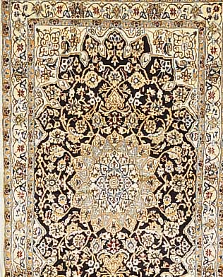 Nain,Persien ca 200 x 119 cm. Flor Wolle mit Seide.