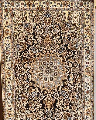 Nain,Persien ca 187 x 117 cm. Flor Wolle mit Seide.