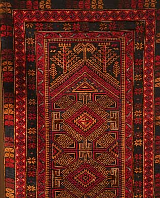 Moschwani,Afghanistan.ca 149 x 78 cm. Wolle auf Wolle.