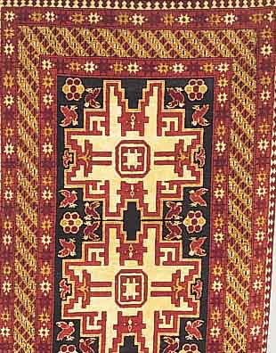 Afghane,ca 174 x 114 cm. Flor Wolle mit ca 50% Seide.