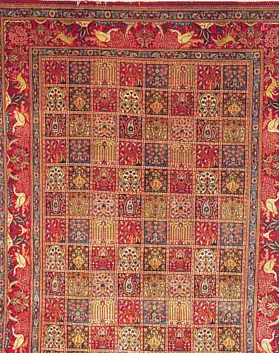 Nain,Persien ca 292 x 200 cm. Flor Wolle mit Seide.