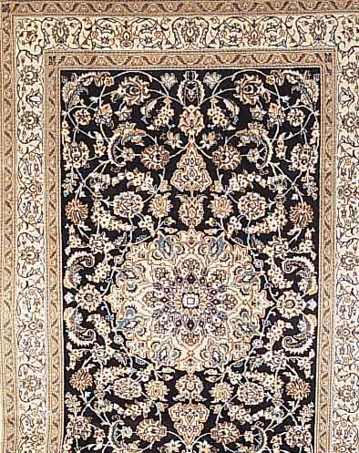 Nain,Persien ca 292 x 198 cm. Flor Wolle mit Seide.