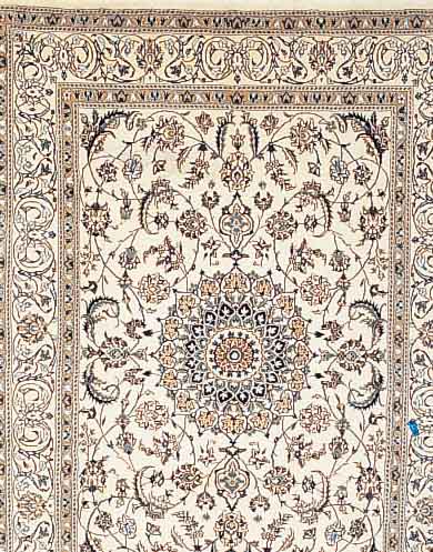 Nain,Persien ca 262 x 192 cm. Flor Wolle mit Seide.