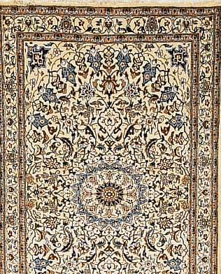 Nain,Persien ca 180 x 113 cm. Flor Wolle mit Seide.