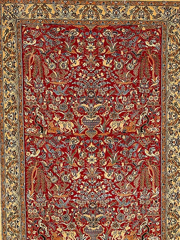 Nain fein,Persien ca 133 x 94 cm. Korkwolle mit Seide.ca 900.000 Kn/qm.