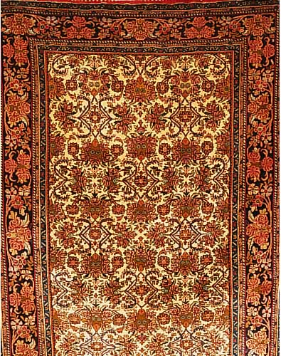 Rosenbidjar,Persien ca 202 x 136 cm. Flor Wolle.