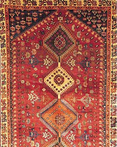 Ghaschgai,Persien ca 264 x 167 cm. Wolle auf Wolle.