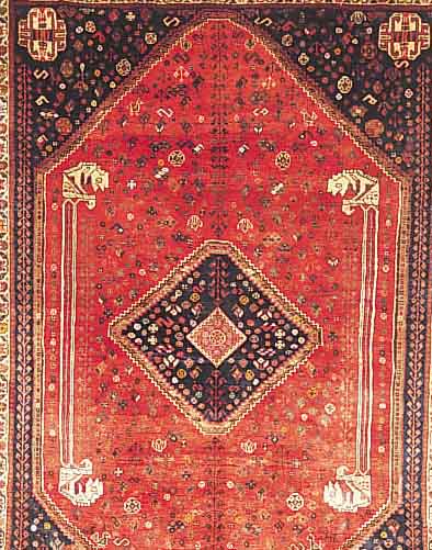 Ghaschgai,Persien ca 237 x 158 cm. Wolle auf Wolle.