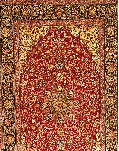Esfahan fein,Persien ca 178 x 108 cm. Korkwolle m.u.auf Seide.ca 900.000 Kn/qm.