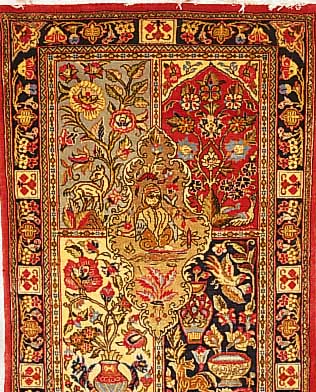 Ghom Kork,Persien ca 194 x 77 cm. Flor Korkwolle.