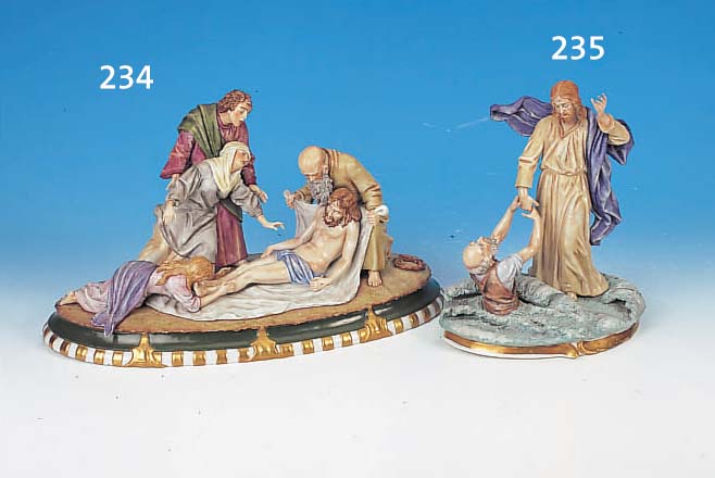 PORZELLANSKULPTUR, SCHEIBE-ALSBACH,20.JH., VERSUNKENER PETRUS, H. 26 CM, B. 21 CM