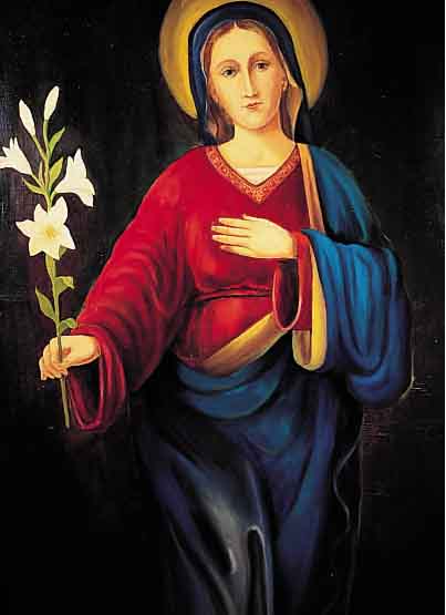 UNBEK. KüNSTLER, DT., 19. JH., HEILIGE ELISABETH, BESCHäDIGT, M. 150 X 89 CM,RAHMEN LEICHT BEST.