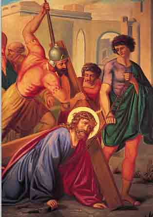UNBEK. KüNSTLER, DEUTSCH, 19. JH., ÖL/LWD., TEIL EINES KREUZGANGES, M. 93 X 70 CM, LEICHTEALTERSSP.