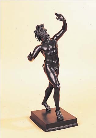 GROßE BRONZEFIGUR, ITALIEN, UM 1900, SATYR, NACH POMPEIJANISCHEM VORBILD, H. CA. 82 CM