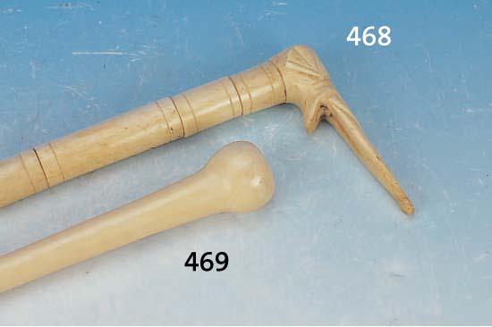 SPAZIERSTOCK, INDIEN, UM 1890-1900, ELFENBEIN, L. CA. 87 CM