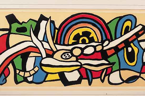 LEGER, FERNAND, FARBLITHOGRAPHIE, BEZ. H.C.,HANDMONOGR., CA. 22 X 56 CM, PP, U.GL., R.
