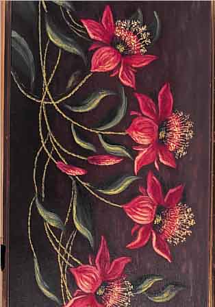 SWEYKOWSKI, F., WORMSER MALER, 50ER JAHRE, STILLEBEN MIT ROTEN LILIEN, ÖL/HARTFASER, RE. U. SIGN., CA. 35 X 100 CM, R.