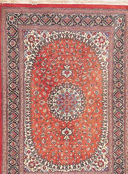 GHOM SEIDE, PERSIEN, 111 X 78CM, EHZ 2 REINE NATURSEIDE, CA.10 JAHRE, CA.900.000KN/QM
