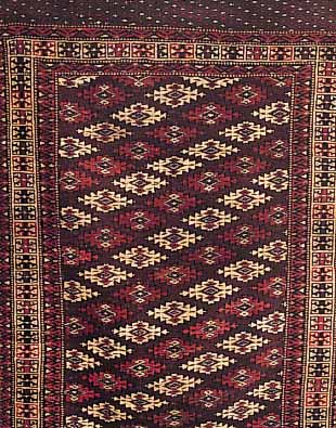 TORKMAN, PERSIEN, 144 X 97CM, EHZ 3-4 WOLLE AUF WOLLE, CA.50 JAHRE