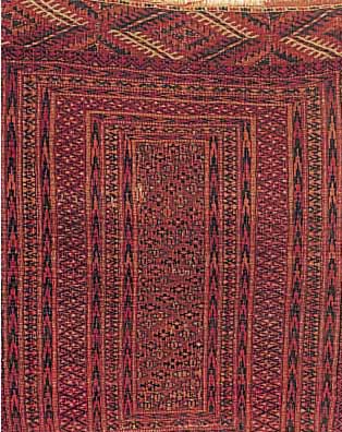 YOMUTH, PERSIEN, 97 X 69CM, EHZ 4 WOLLE AUF WOLLE, UM 1900