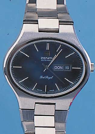 ZENITH HERRENARMBANDUHR PORT ROYAL, REF.-NR.01-0091-346, SCHWEIZ UM 1972, EDELST.-MASSIV- STüLPGEH., EDELST.-ORIG.-BAND, GEH.-TEILE WERDEN ...