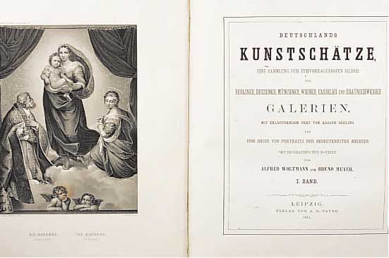 DEUTSCHLANDS KUNSTSCHäTZE IN VIER BäNDEN, ADOLPH GöRLING, LEIPZIG 1871, MIT INSGES. CA. 240 STAHLSTICHEN, GEPRäGTER HALBLEDEREIN- BAND, ...