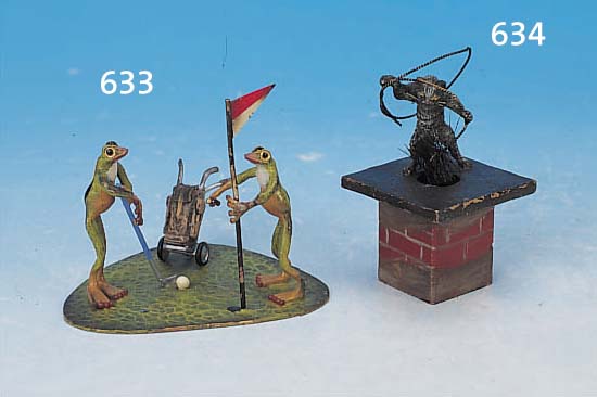WIENER BRONZE, FRöSCHE BEIM GOLDSPIEL, BUNT BEMALT, CA. 6,5 CM