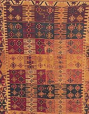 KELIM, PERSIEN, 257 X 152CM, EHZ 4-5 WOLLE AUF WOLLE, UM 1880, ZUSAMMENGESETZT
