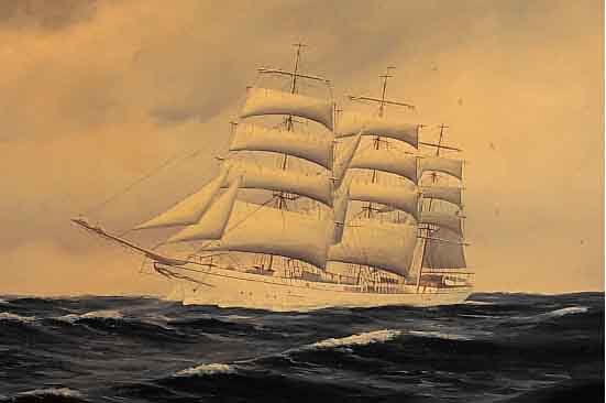 PEDERSEN, P., SKANDINAVISCHER MALER, 1. H. 20.JH., SEGELSCHIFF AUF RUHIGER SEE, ÖL/LWD., RE. U. SIGN., CA. 45 X 65 CM, R.