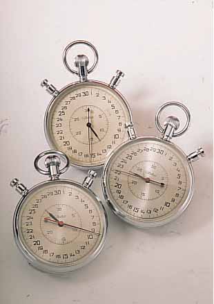KONVOLUT: 3 SLAVA EINHANDSTOPPER, SOWJET- UNION UM 1988, ALLE IN GLEICHER BAUWEISE, METALLGEH. VERCHR., SCHR.-BöDEN, ...