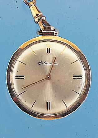 HABMANN FRACKUHR, SCHWEIZ/DEUTSCHLAND UM 1962, GG 585/000, RUNDANKERWERK, 15 ST., ROT- VERG., AS BASISKAL. 1525, INCABL., D. CA. 35 MM, ANBEI ...