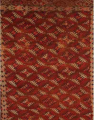 YOMUTH, 376 X 208CM, EHZ 4 WOLLE AUF WOLLE, UM 1910, KL.LOCH
