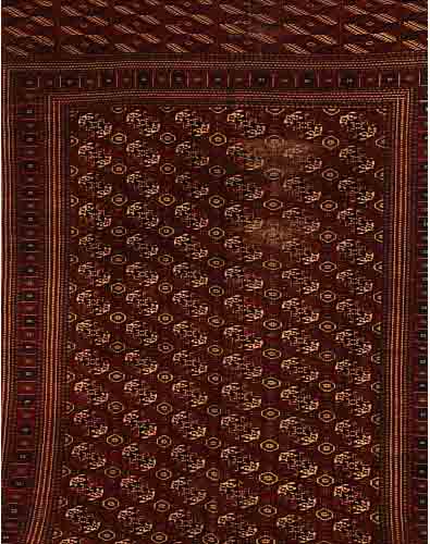 PAKISTANI, 350 X 243CM, EHZ 4 FLOR WOLLE, CA.50 JAHRE,KL.LOCH