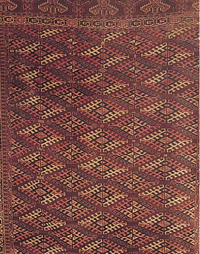 YOMUTH, RUSSLAND, 321 X 207CM, EHZ 4 WOLLE AUF WOLLE, UM 1920